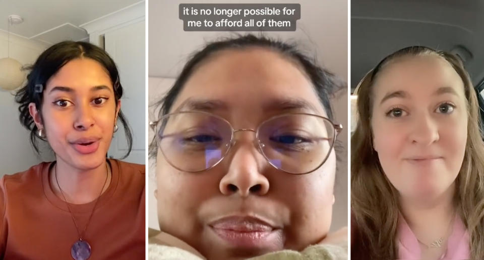 The picture shows three women who are participating in the TikTok trend.