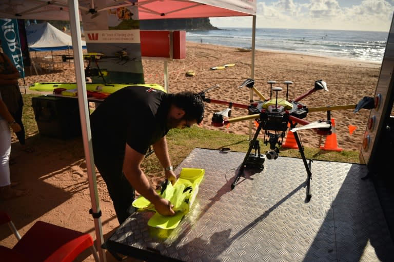 Australia is leading the use of the technology in surf lifesaving, with dozens of drones being trialled on beaches around the country