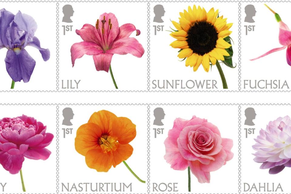 The collection of 10 stamps celebrates the nation’s favourite flowers (Royal Mail/PA) (PA)