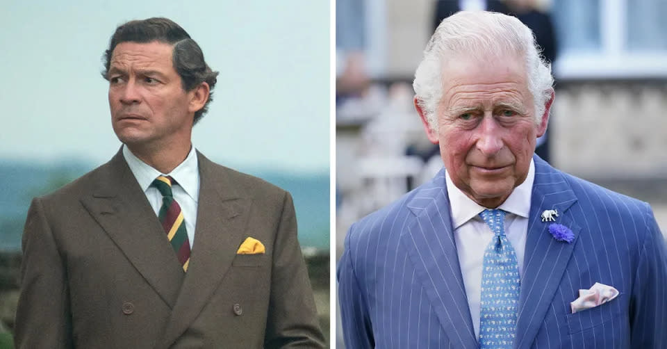 Als Dominic West die Rolle von Prinz Charles in „The Crown“ angeboten wurde, kontaktierte er den jetzigen König. Foto: Netflix / Getty
