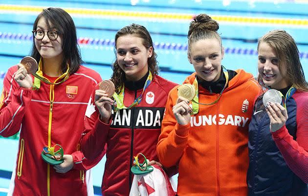 Despite earning a bronze in the 100 metre backstroke, Fu Yuanhui admits having her period saw her performance in the relay suffer. Photo: Getty images