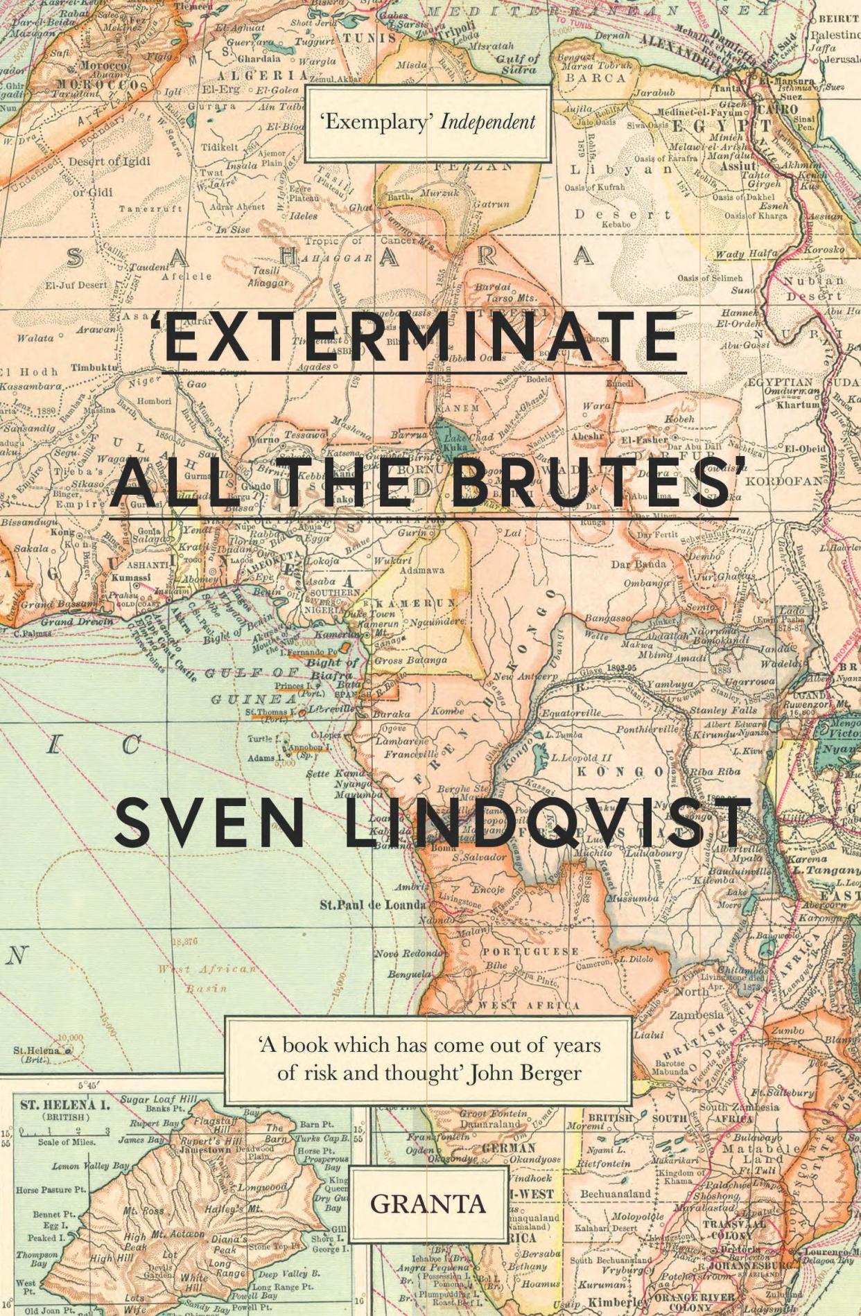 The cover of "Exterminate All the Brutes" by Sven Lindqvist.