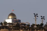 <b>AVIVIM, ISRAEL:</b> A mosque in the Lebanese village of Maroun el-Rass in Avivim, northern Israel.