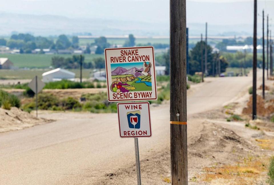 The land surrounding Idaho 55 through Sunnyslope is known as the Snake River Wine Region and is home to several wineries.