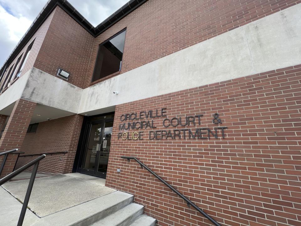 The Circleville Municipal Court and Police Department in Circleville, Ohio on Thursday, August 3, 2023. In July, the K-9 program at the Circleville Police Department found itself under much greater scrutiny after police body and dash cameras recorded a officer’s Belgian Malinois attacking a Black, kneeling trucker as he was surrendering alongside a highway with his hands up. (AP Photo/Patrick Orsagos)