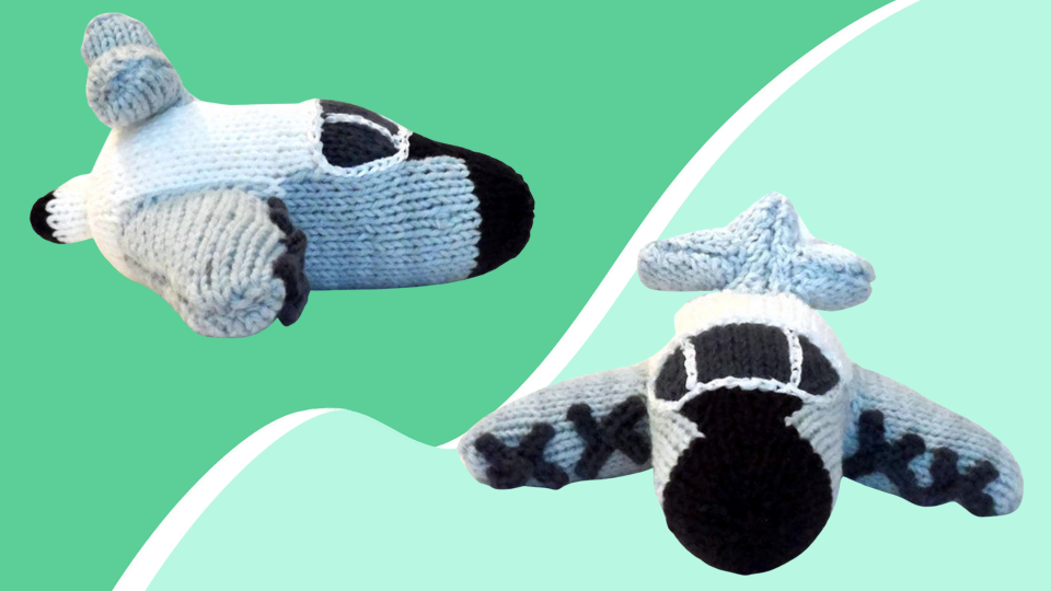 These sweet Army plane replicas are hand knit making the perfect gift for any Air Force family.
