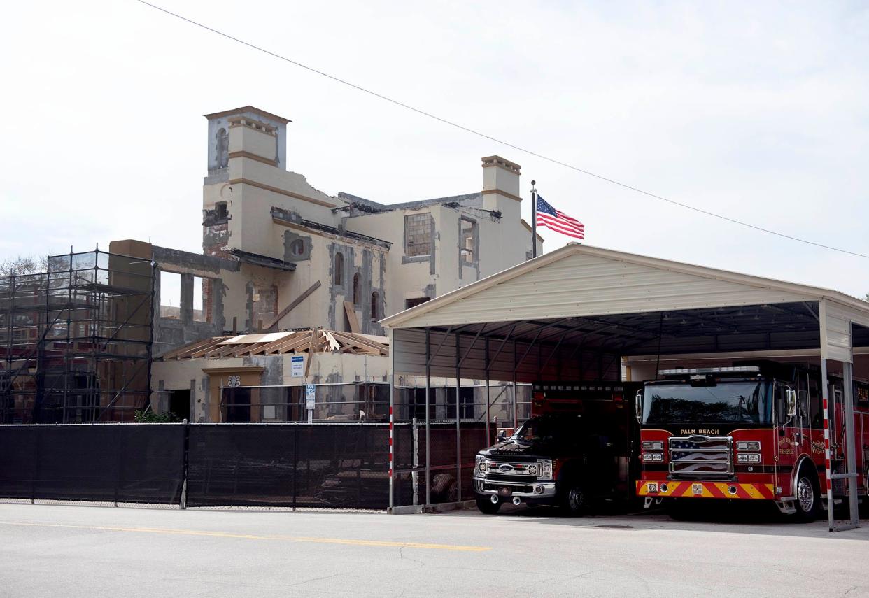 Palm Beach Fire Rescue's North Fire Station on North County Road, seen here under construction Jan. 16, is on schedule to be completed in October.