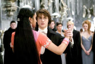 <p>Daniel Radcliffe as Harry Potter and Shefali Chowdhury as Parvarti Patil in Warner Bros. Pictures' Harry Potter and the Goblet of Fire - 2005</p>