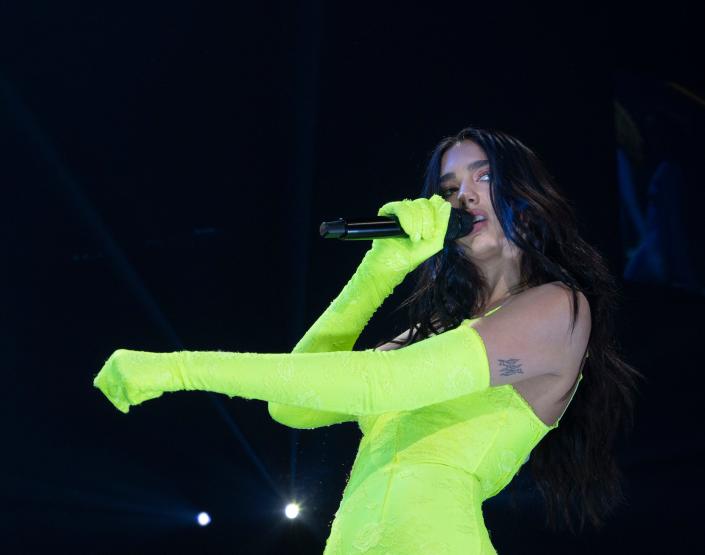 Dua Lipa performs during a concert at the Schottenstein Center on Feb. 26.