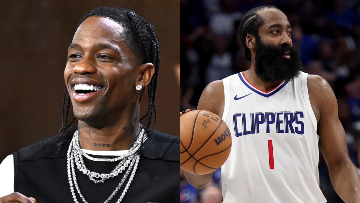 Travis Scott makes a loving birthday toast for James Harden