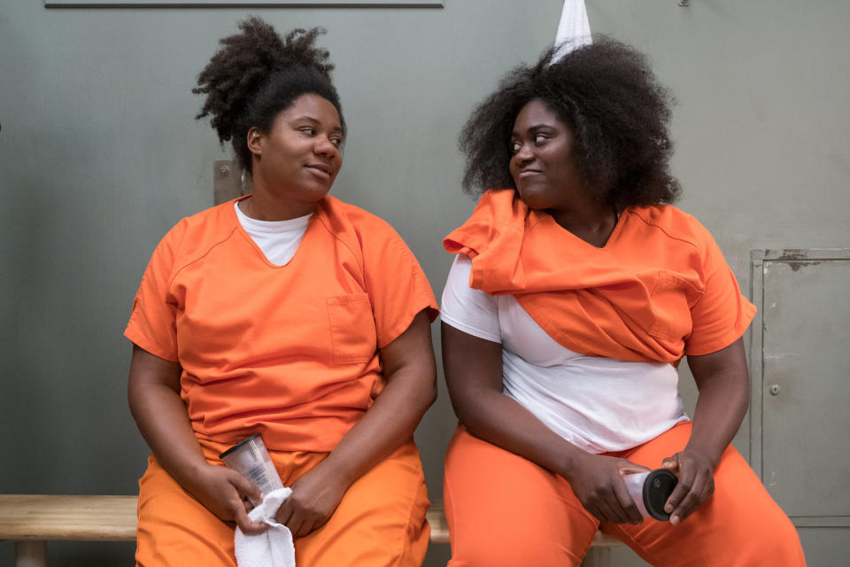 Brooks (right) plays Tasha "Taystee" Jefferson on the Netflix series "Orange Is the New Black." (Photo: Netflix)