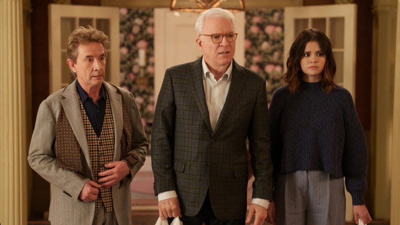 Martin Short, Steve Martin, and Selena Gomez in Only Murders In The Building