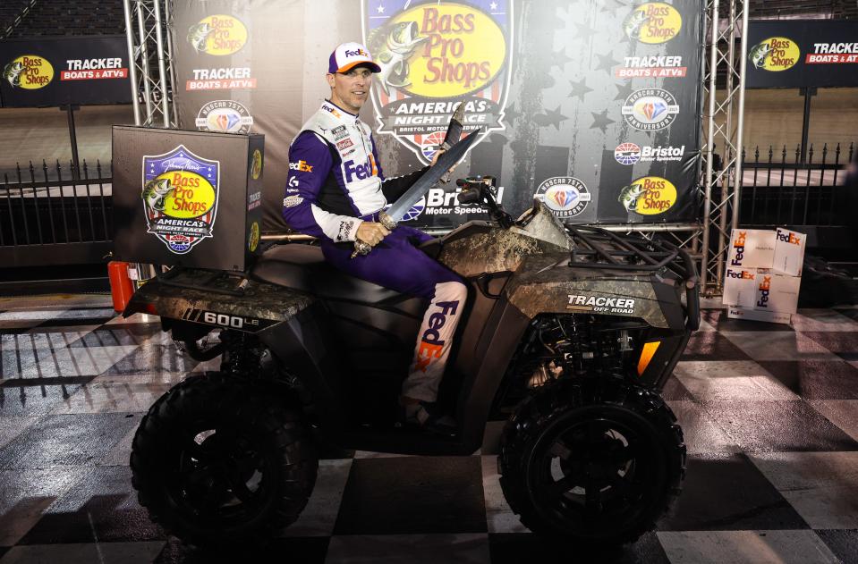 Denny Hamlin carries a big sword when it comes to his battle against NASCAR fans.