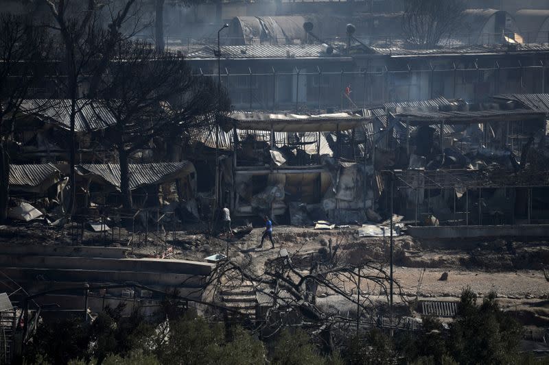 Fire breaks out at Greece's overcrowded Moria refugee camp