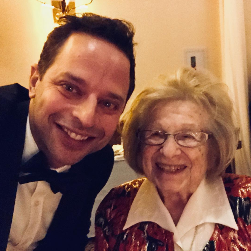 <p>“#tbt this past weekend at my friends’ wedding,” the comedian wrote. “I met DR. RUTH who has talked more openly, and for a longer time, about sex than anyone else. She’s a pioneer and a total badass. She told everyone at the rehearsal dinner to try a new position that night.” (Photo: Nick Kroll via Instagram) </p>