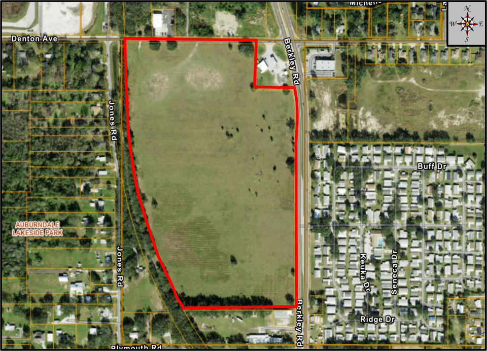 This 41.94-acre site at Berkley Road and Denten Avenue in Auburndale is under consideration as a site for a new middle school.