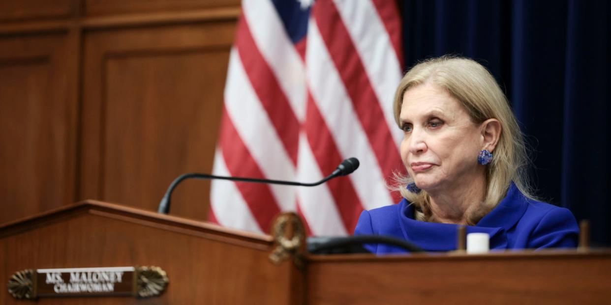 Democratic Rep. Carolyn Maloney of New York at a hearing on Capitol Hill on November 16, 2021.