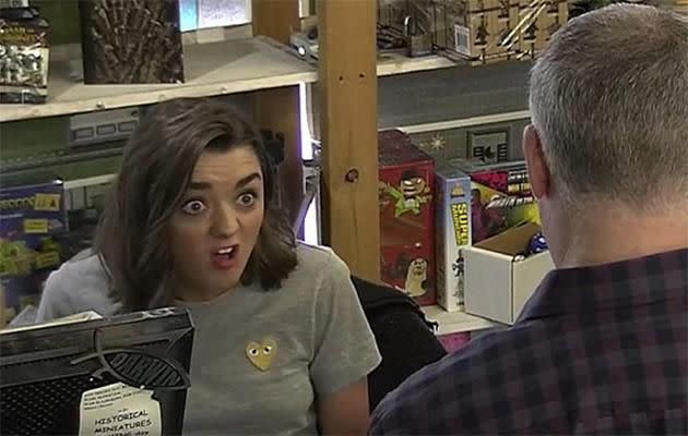 Maisie Williams confused fans. Photo: YouTube