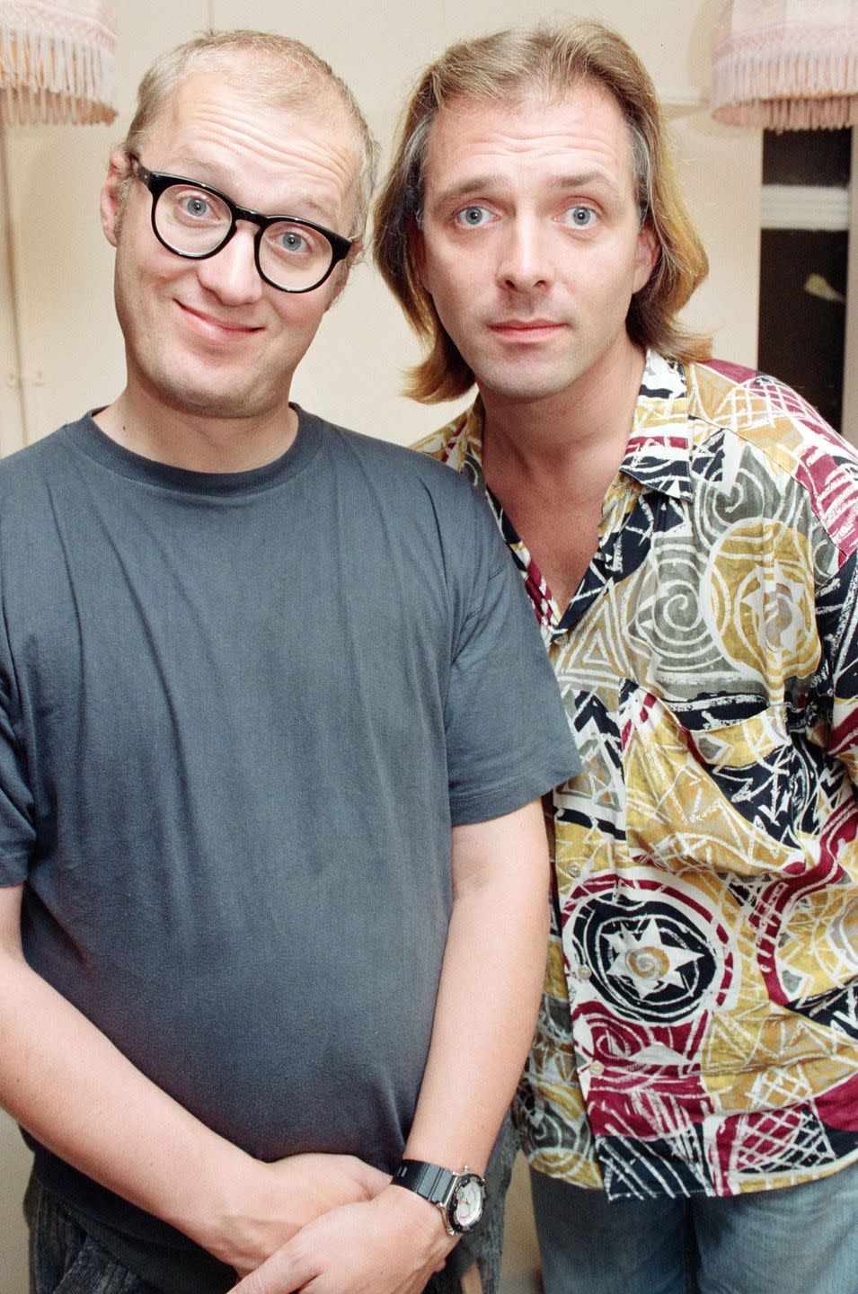 rik mayall and ade edmondson, 20th september 1991 photo by daily mirrormirrorpixmirrorpix via getty images