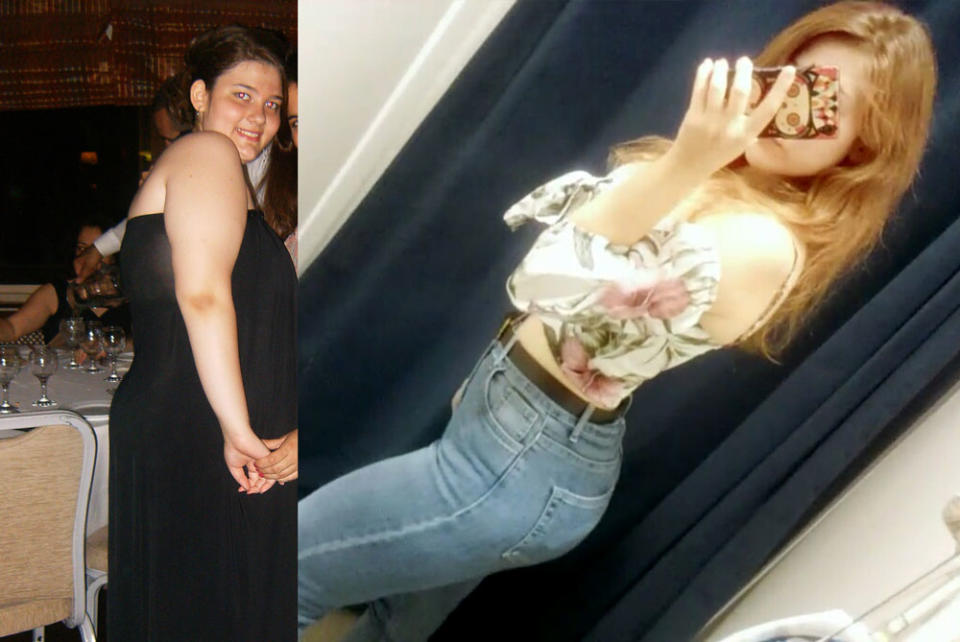 Sölemez, pictured before and after losing weight, focuses on how happy she is with her body now to keep her motivated. (Photo courtesy of Evrim Sölemez)