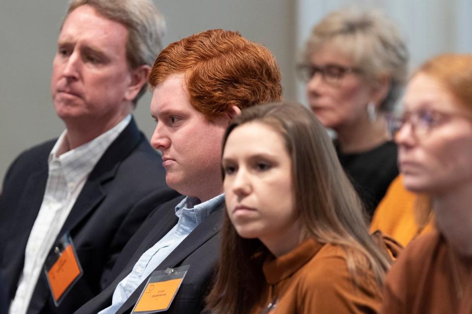 Alex Murdaugh’s family sit in the gallery at his murder trial (AP)