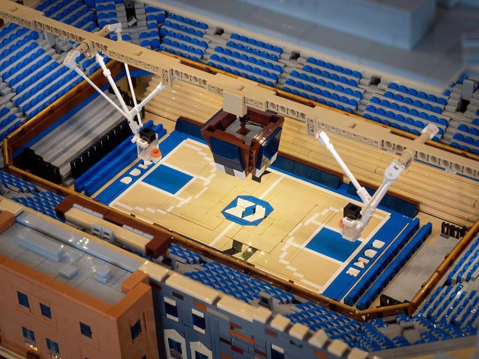 Scott Walker’s Lego creation of Duke’s Cameron Indoor Stadium uses 15,000 bricks and is detailed down to the brass railings.