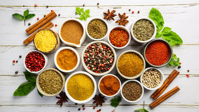 Assortment of herbs and spices