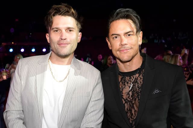 <p>Ralph Bavaro/Bravo via Getty</p> Tom Schwartz and Tom Sandoval at The Bravos on November 3, 2023