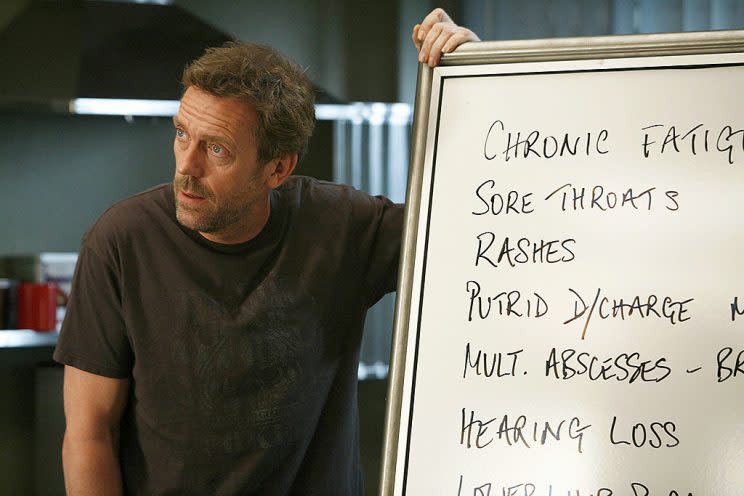 Hugh Laurie as Dr. Gregory House in House M.D.. (Photo: Greg Gayne/NBC/NBCU Photo Bank via Getty Images)