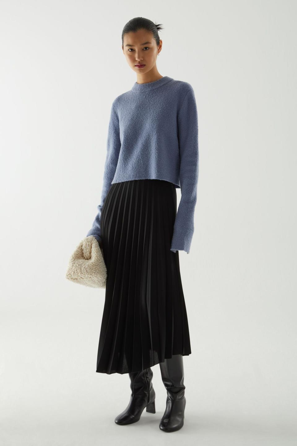 2) CROPPED WOOL MIX JUMPER