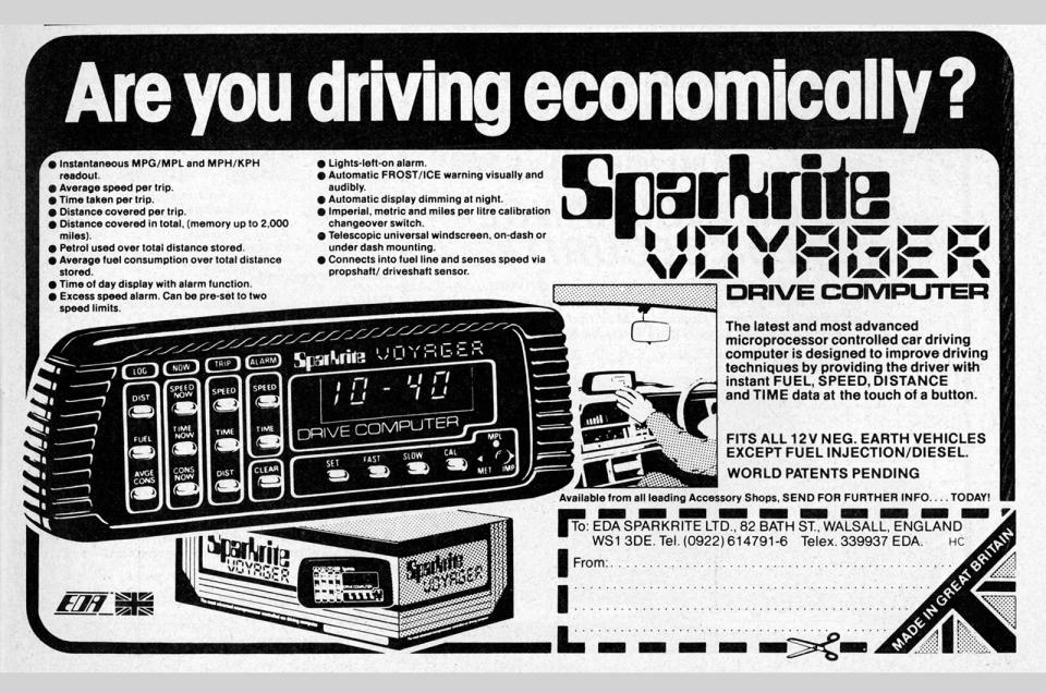 <p>By the 1980s you didn't need a Bowmonk Dynometer – instead you could buy the latest digital trip computer. Nowadays you don't need a Sparkrite Voyager of course – all of its capabilities are built into the most basic of city cars.</p>