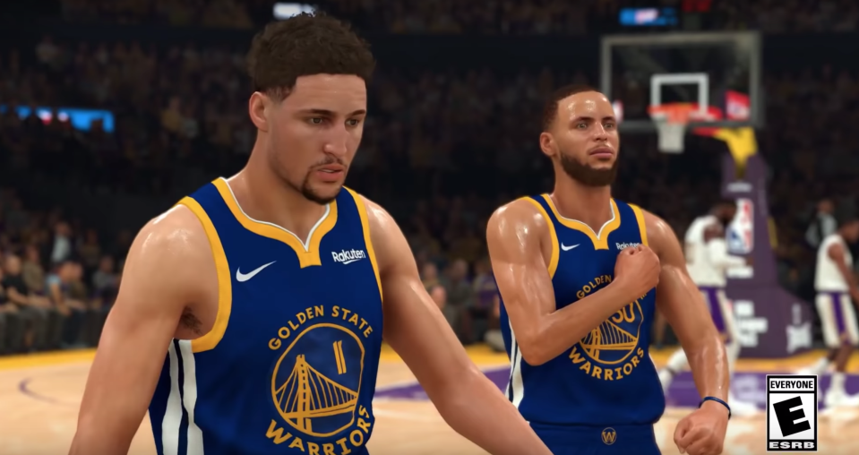 Klay Thompson and Steph Curry on NBA 2K20
