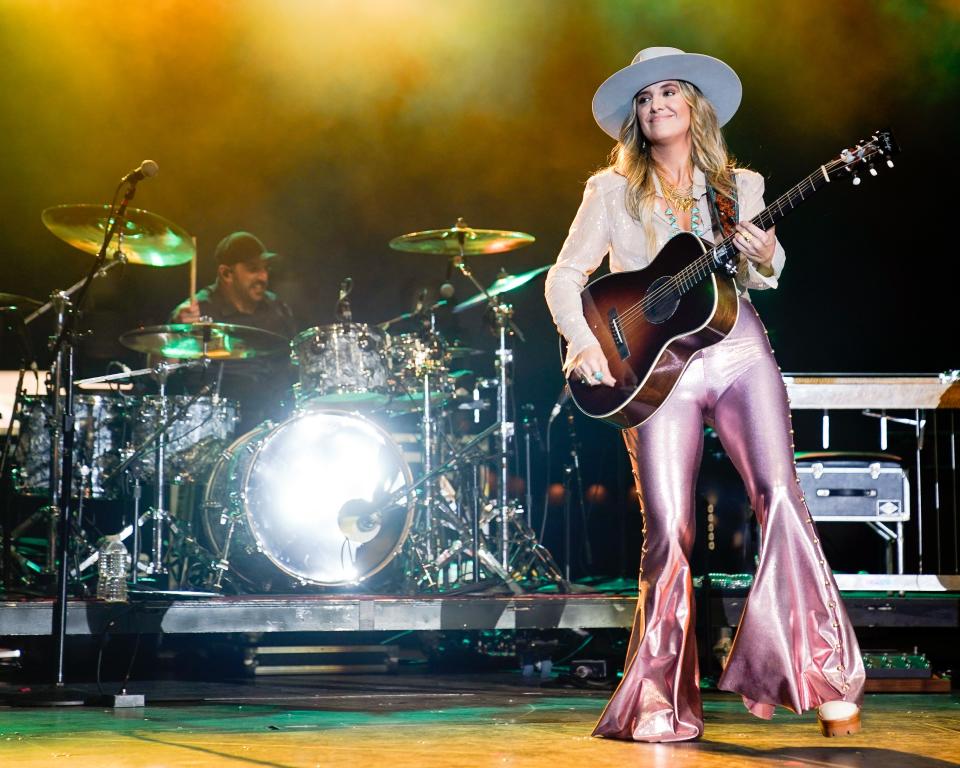 Lainey Wilson performs during the ACM Lifting Lives Topgolf Tee-Off and Rock On event at Topgolf in The Colony, Texas, Wednesday, May 10, 2023.