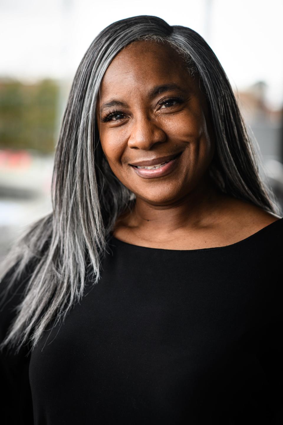 Sheila Hill at the 100 Professional Black Women in Black Photo Shoot in downtown Fayetteville on Saturday, Jan. 6, 2024.