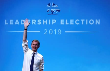 FILE PHOTO: Jeremy Hunt, a leadership candidate for Britain's Conservative Party, attends a hustings event in Birmingham