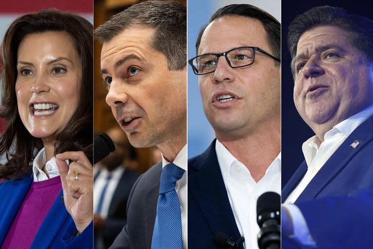 Gretchen Whitmer;  Pete Buttigieg; Josh Shapiro; JB Pritzker.