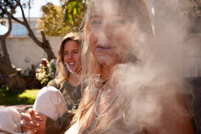 smoke surrounding a person