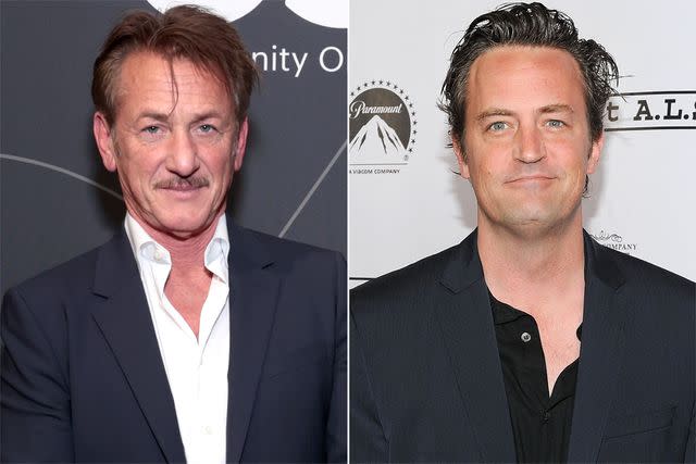 <p>Cindy Ord/Getty Images; Michael Kovac/FilmMagic</p> Sean Penn and Matthew Perry