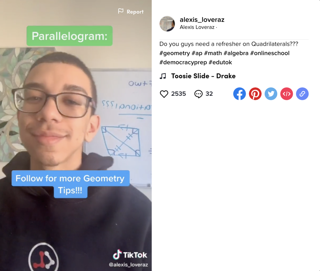 Alexis Loveraz, 16, is quickly gaining traction as the "TikTok tutor." (Photo: TikTok)