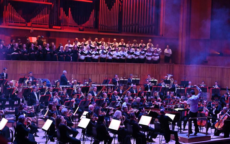 The Philharmonia orchestra and chorus at the Royal Festival Hall - Mark Allan