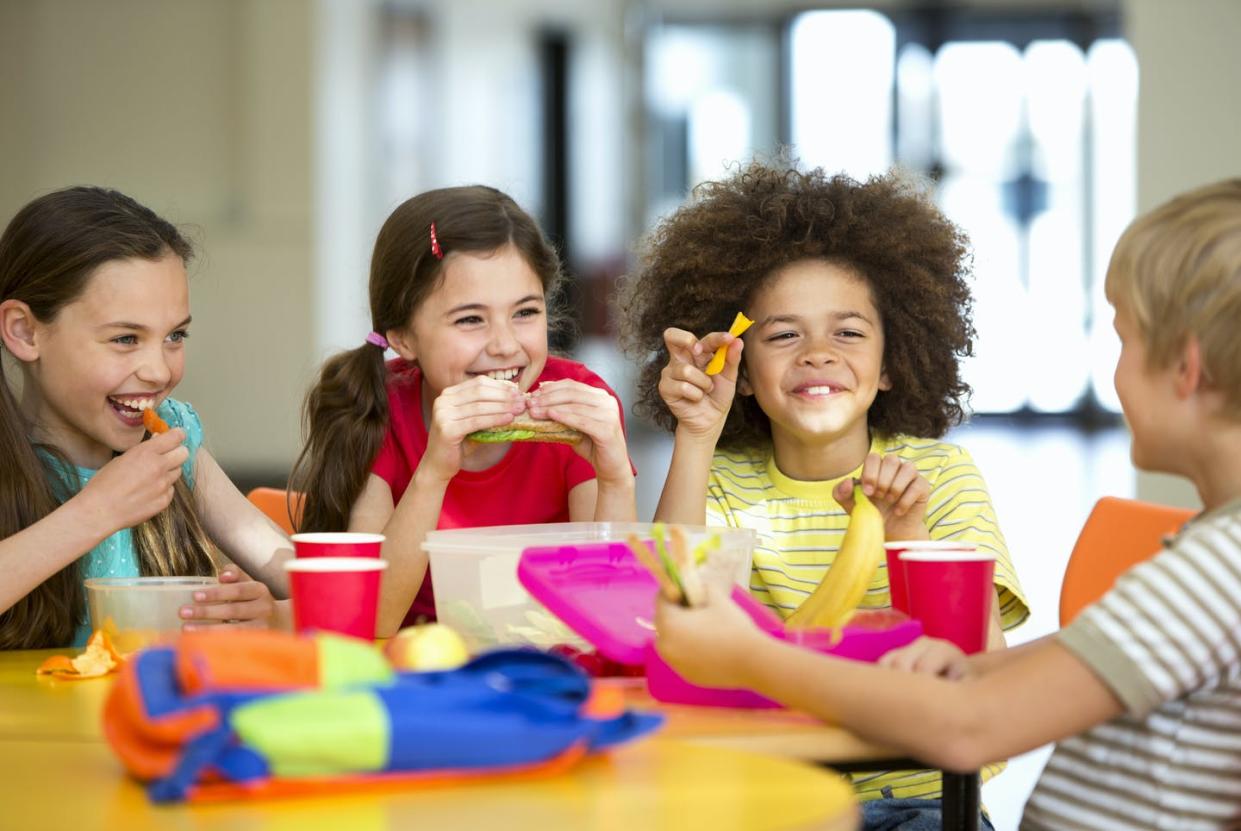<span class="caption">Largely as a result of school nutrition programs, today's kids are eating more fruits and vegetables.</span> <span class="attribution"><a class="link " href="https://www.gettyimages.com/detail/photo/school-dinners-royalty-free-image/463374569?adppopup=true" rel="nofollow noopener" target="_blank" data-ylk="slk:Sol Stock via Getty Images;elm:context_link;itc:0;sec:content-canvas">Sol Stock via Getty Images</a></span>