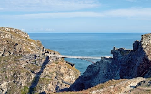 The £4 million bridge at Tintagel, which opened earlier this month - Credit: Photographs by Harry Lawlor