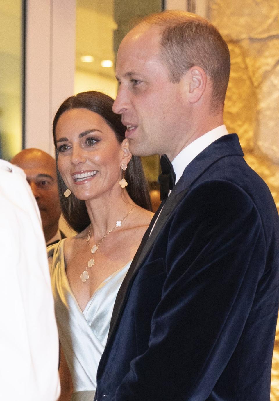 The Duke and Duchess of Cambridge at the reception hosted by the Governor General of the Bahamas (Jane Barlow/PA) (PA Wire)