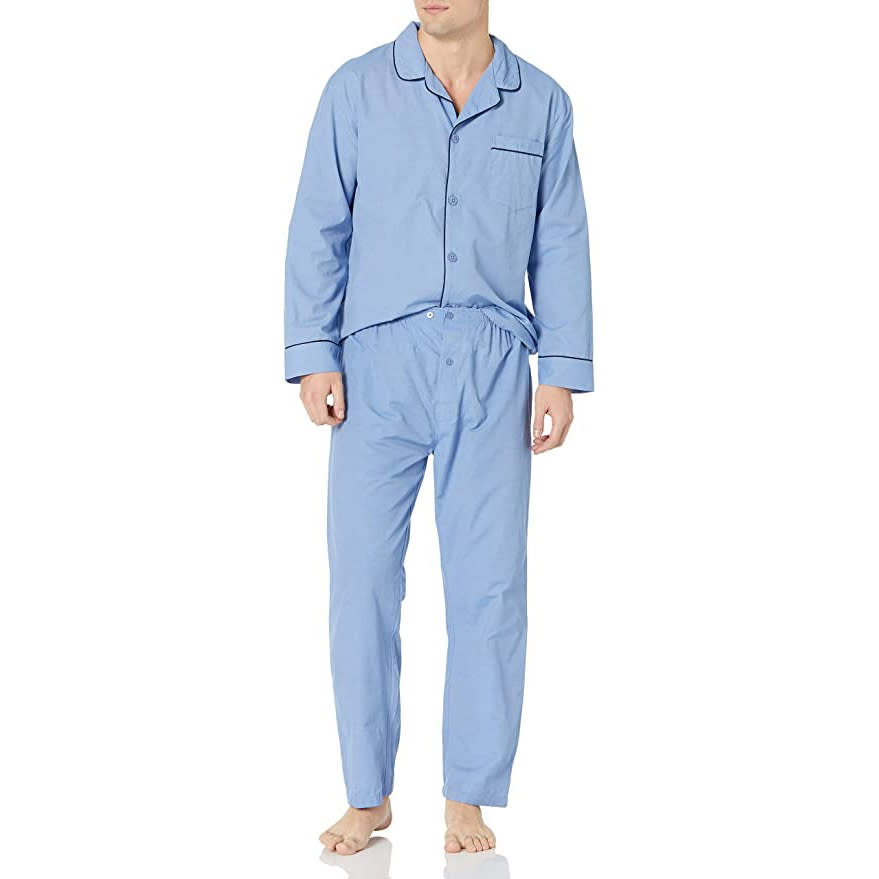 men's best pajamas, Hanes Woven Plain-Weave Pajama Set