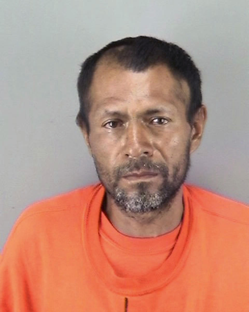 FILE - This undated file booking photo provided by the San Francisco Police Department shows Jose Ines Garcia-Zarate. Garcia-Zarate, the Mexican national who touched off a fierce immigration debate for his role in the shooting death of Kate Steinle, is seeking to overturn his felony illegal gun possession conviction, the only charge he was found guilty of after a jury acquitted him of murder. (San Francisco Police Department via AP, File)