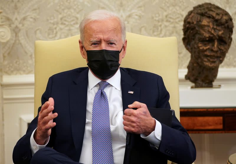 U.S. President Biden meets with members of Congress at the White House in Washington