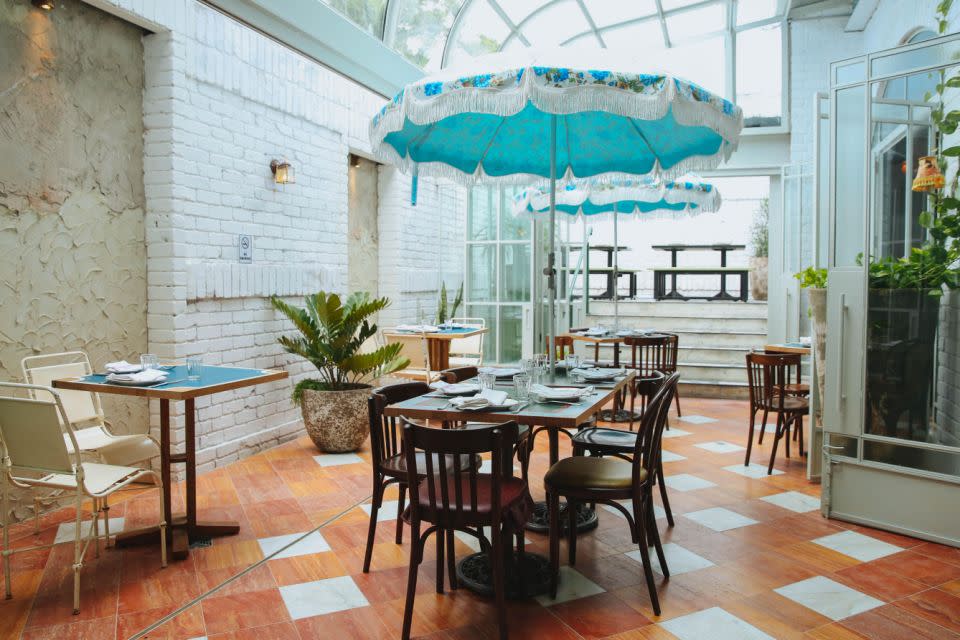 The gorgeous new fit out at Priscilla's includes a garden glasshouse, perfect for those long, lazy lunches in the sun. Photo: The Imperial Erskineville