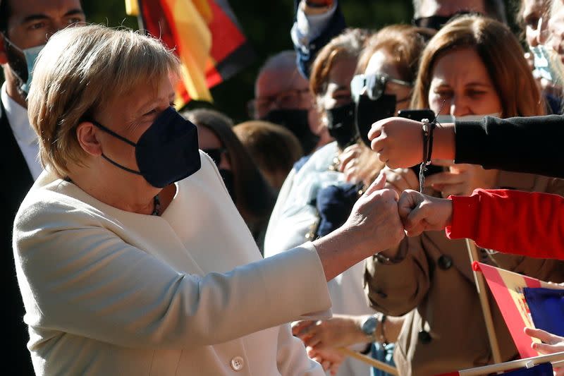 German Chancellor Angela Merkel visits Spain