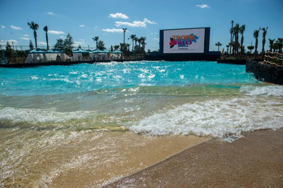 This is the brand new Big Water Bay wave pool at OWA’s Tropic Falls in Foley, Alabama.