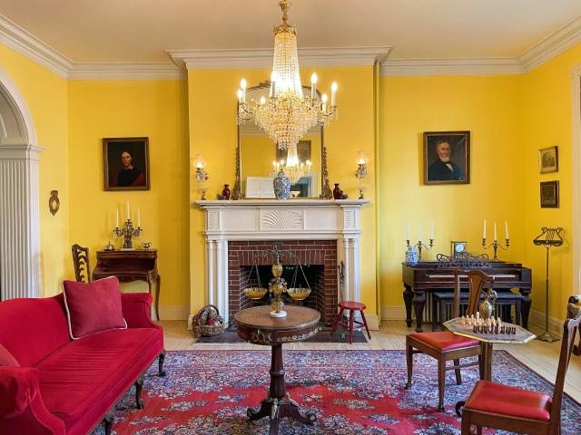 The east portion of Lane House's double drawing room.